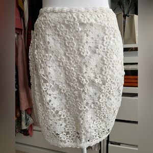 Isabel Marant Etoile white lace mini cotton skirt
